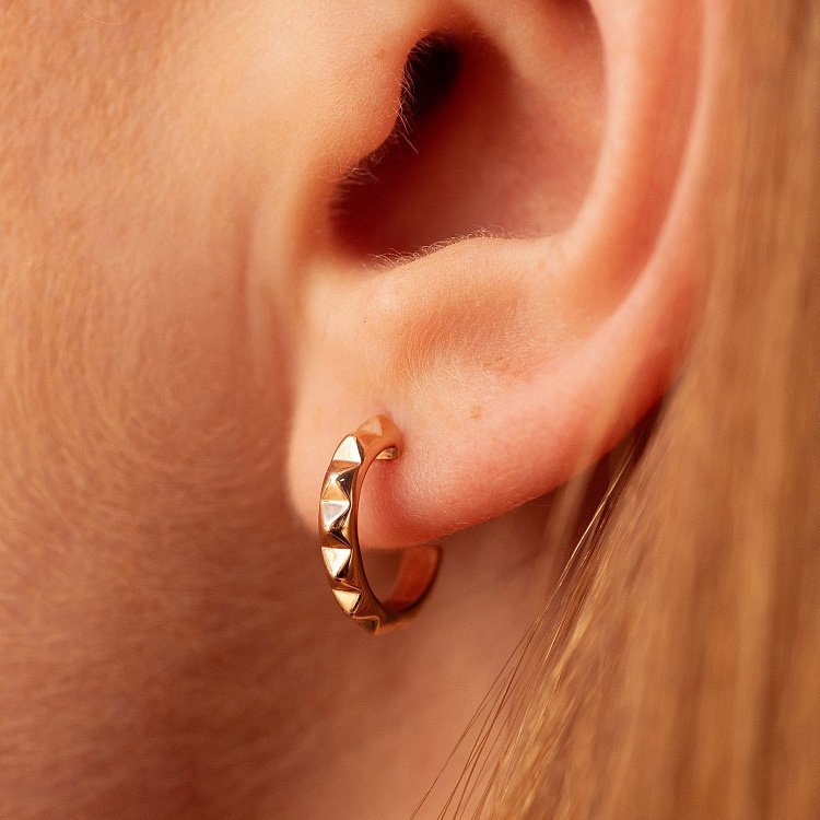 Серьги - пусеты "Mona" в красном золоте с08441 от ювелирного магазина Оникс - 5