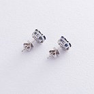 Золоті сережки - пусети (сапфір, діамант) E2980Sda от ювелирного магазина Оникс - 1