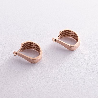 Сережки "Досконалість" у червоному золоті с08136 №3