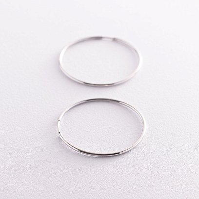 ﻿Сережки - кільця в сріблі (3.5 см) 122885 №4