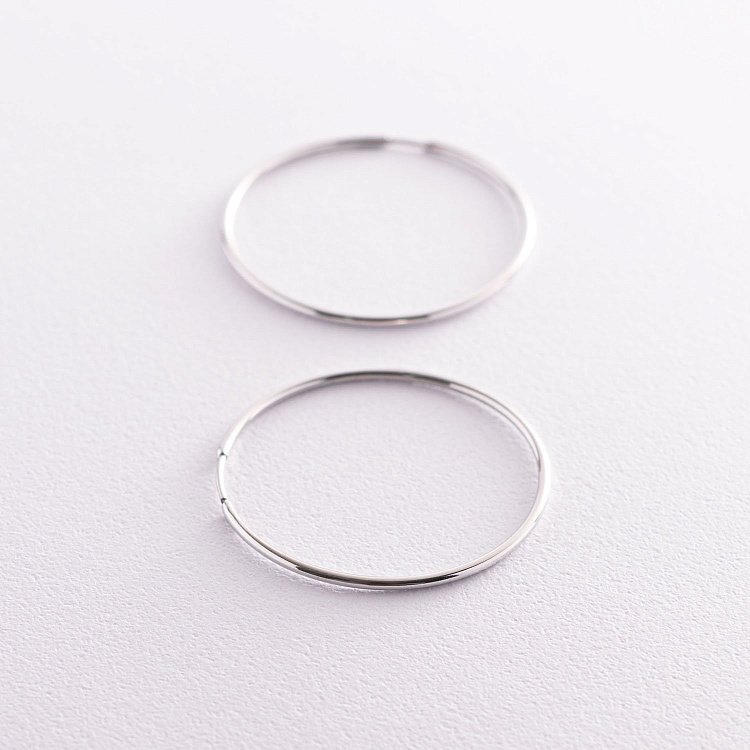 ﻿Сережки - кільця в сріблі (3.5 см) 122885 від ювелірного магазину Онікс - 3