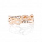 Золотое кольцо "Бесконечность" с фианитами к05726 от ювелирного магазина Оникс - 2