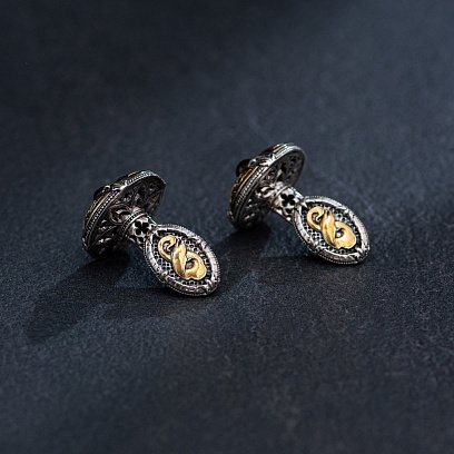 Серебряные запонки "Gothic premium" zaponki2 №7