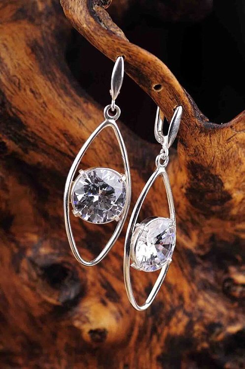 Серьги (фианит) 12609 от ювелирного магазина Оникс - 1