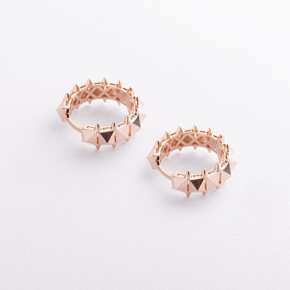 Серьги - кольца в красном золоте с09601 №2