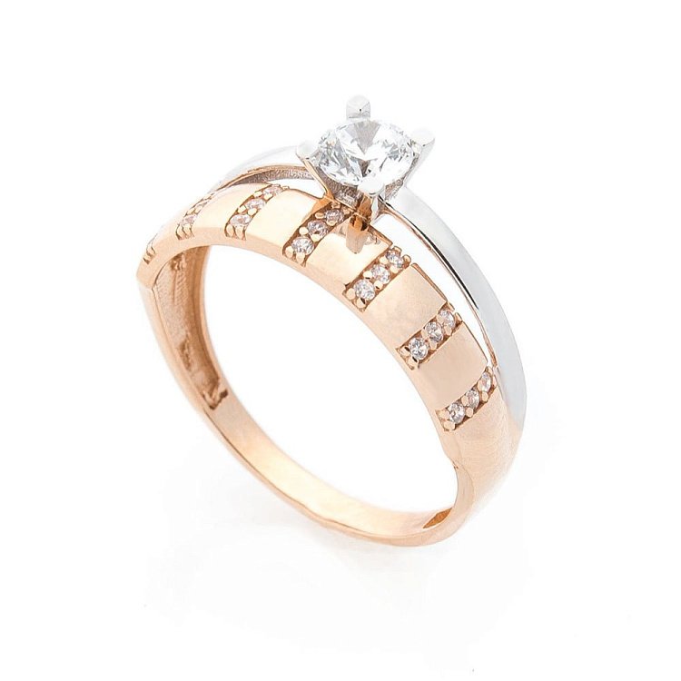 Помолвочное кольцо с фианитами к04240 от ювелирного магазина Оникс - 6