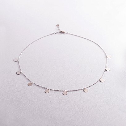 Серебряное колье "Монетки" 18742