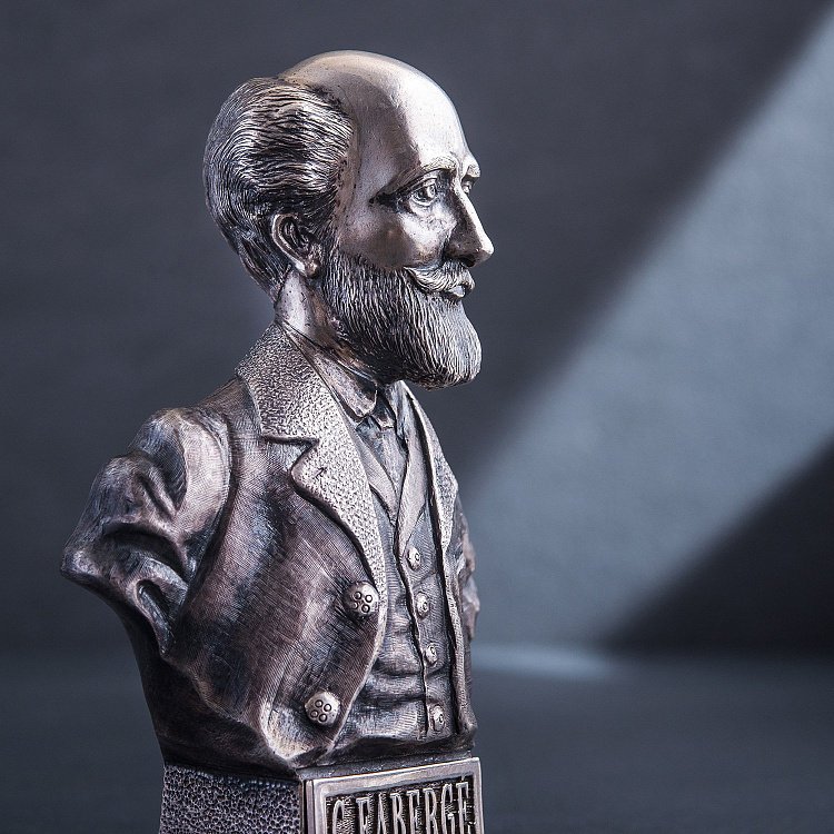 Серебряная фигура "Бюст Карла Фаберже", ручная работа сер00026 от ювелирного магазина Оникс - 2