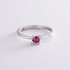 Золотое кольцо с рубином и бриллиантами км0379 от ювелирного магазина Оникс