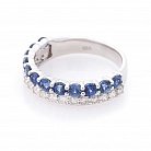 Золотий перстень (синій сапфір, діамант) кб0174gl от ювелирного магазина Оникс - 1