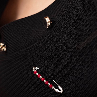 Серебряная булавка (коралл) 21047 №2