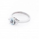 Серебряное помолвочное кольцо с голубым топазом и фианитами 111434 от ювелирного магазина Оникс - 1