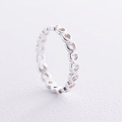 Срібна каблучка "Сердечки" 112698