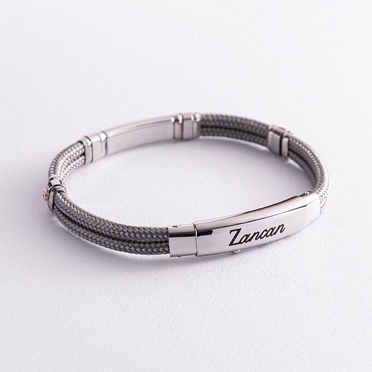 Мужской браслет с серебряной и золотой вставкой Zancan EXB577R-GR от ювелирного магазина Оникс - 3