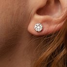 Золоті сережки - пусети "Сердечки" з діамантами сб0224са от ювелирного магазина Оникс - 3