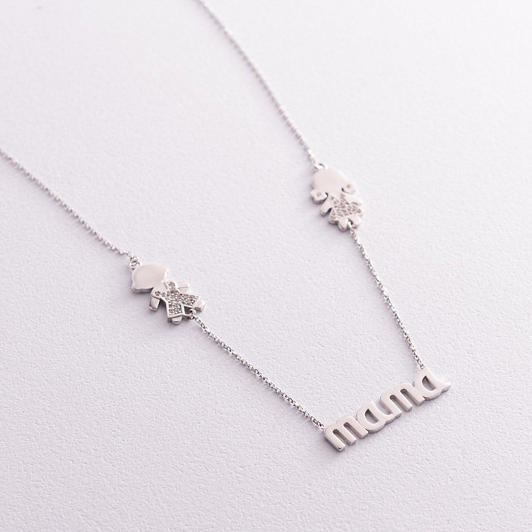 Золоте кольє "Мама" (фіаніти) кол01005 від ювелірного магазину Онікс