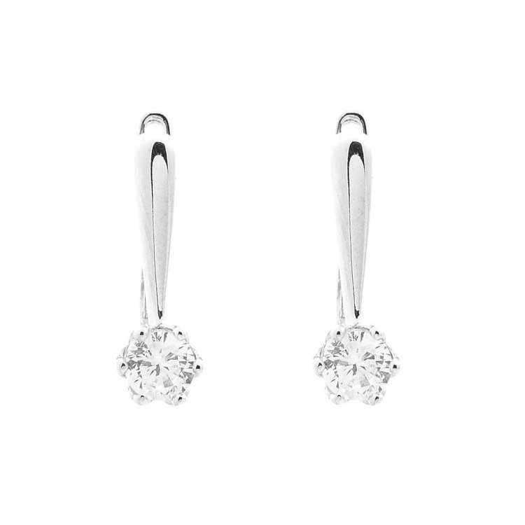 Золоті сережки з фіанітами с05531 від ювелірного магазину Онікс