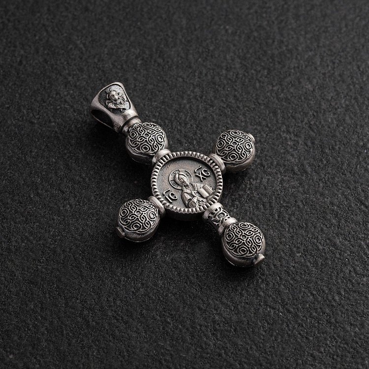 Чоловічий православний хрест "Спас Нерукотворний. Ікона Божої Матері" 1603 від ювелірного магазину Онікс - 4