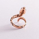 Золотое кольцо "Змея" (эмаль, фианиты) к06951 от ювелирного магазина Оникс - 2