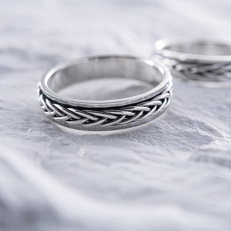 Мужское серебряное кольцо "Антистресс" (чернение) TR-01-00006 от ювелирного магазина Оникс - 9