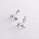 Срібні сережки - джекети "Кругообіг" з фіанітами 2674/9р-CZ от ювелирного магазина Оникс - 5