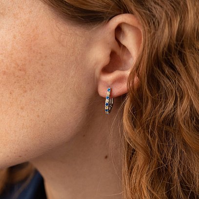 Серебряные серьги "Сердечки" с фианитами OR111590 №6