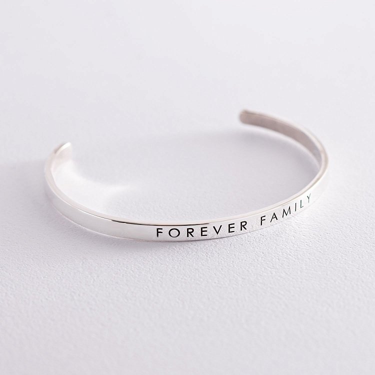 Жорсткий срібний браслет "1 рік - це 365 можливостей" 141479g від ювелірного магазину Онікс - 2