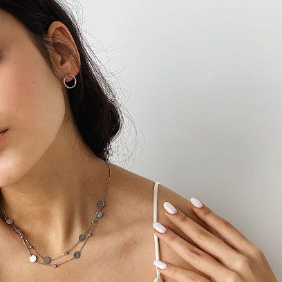 Серебряные серьги "Круговорот" 1.4 см 122491 №13