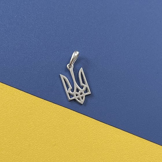 Золота підвіска "Герб України - Тризуб" п03693 №3