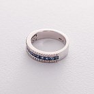 Золота каблучка з синіми сапфірами і діамантами кб0176gl от ювелирного магазина Оникс - 3