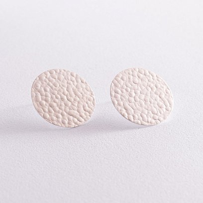 Срібні сережки - пусети "Теона" 123180 №2