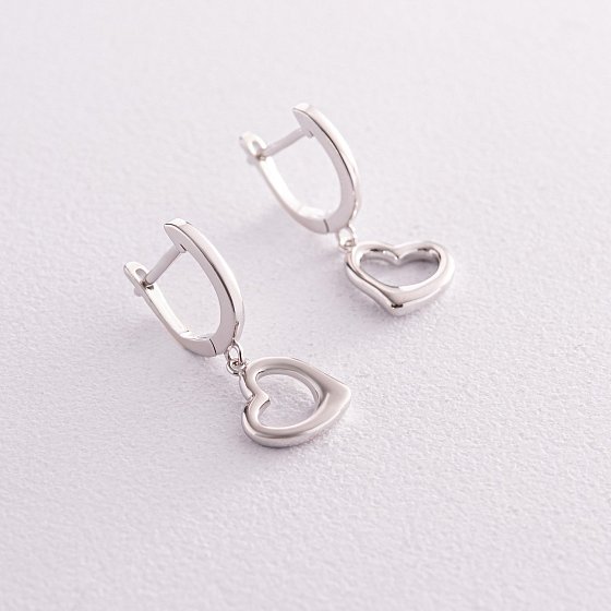 Сережки "Сердечки" у сріблі 123259 №2