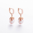 Золотые серьги с жемчугом с08753 от ювелирного магазина Оникс