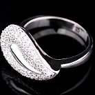 Срібний перстень з фіанітами 111415 от ювелирного магазина Оникс - 2
