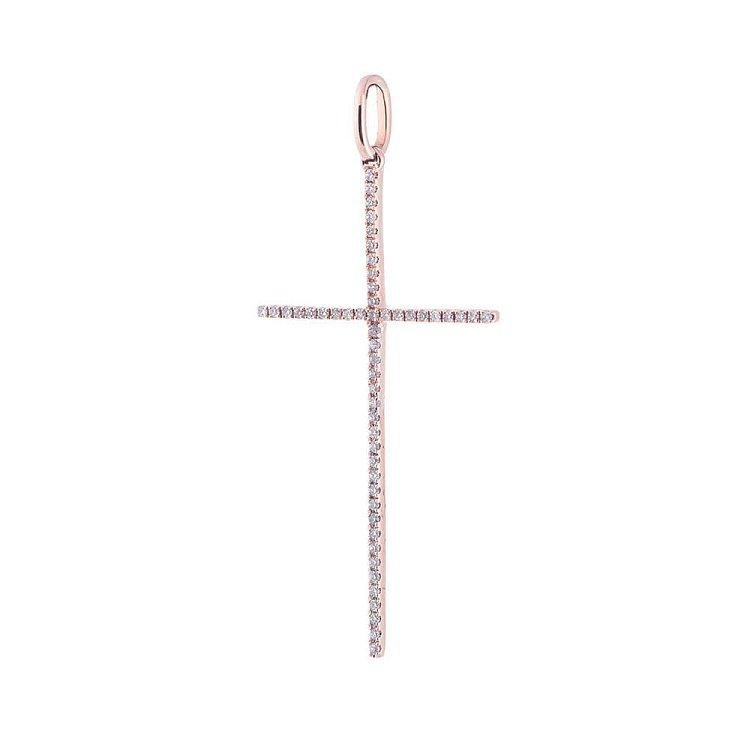 Золота підвіска - хрестик з діамантами пб0073ch від ювелірного магазину Онікс