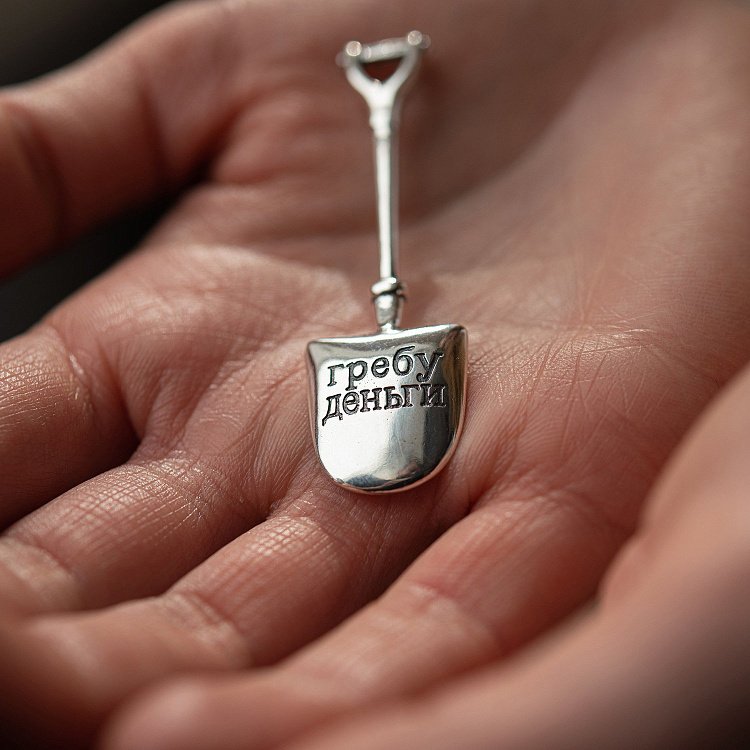 Серебряный сувенир "Лопата-загребушка" 23484 - 2 Серебряный сувенир "Лопата-загребушка" 23484 от ювелирного магазина Оникс - 2