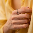Золотое кольцо с дорожкой разноцветных камней к07582 от ювелирного магазина Оникс - 7