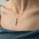 Крестик в желтом золоте с бриллиантами пб0382ri от ювелирного магазина Оникс - 3