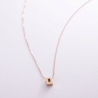 Колье с буквой "О" в красном золоте кол01256О