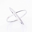 Срібний перстень з фіанітами 111868 от ювелирного магазина Оникс - 2