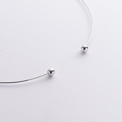 Кольє - чокер "Miley" (біле золото) з кульками кол02551 №3