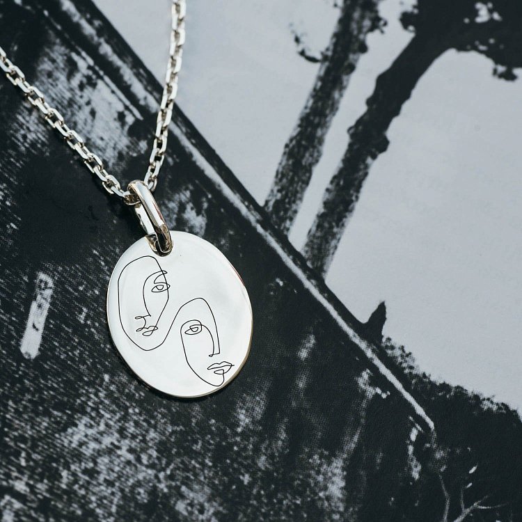 Срібний кулон "Половинки цілого" 133045пол від ювелірного магазину Онікс