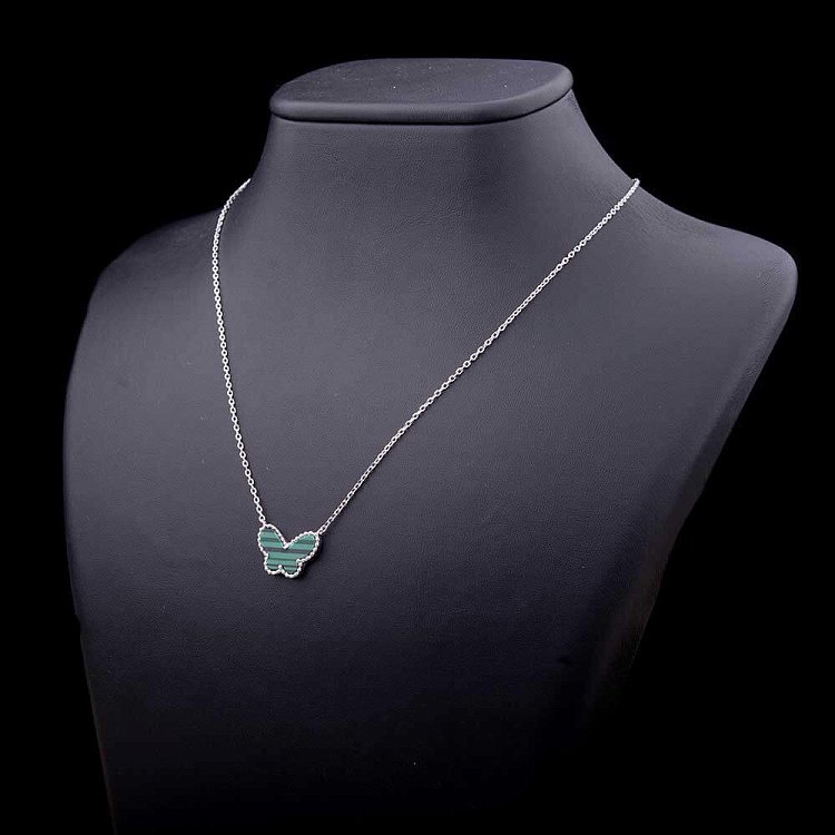 Срібне кольє "Метелик" з ім. малахіт 18218 від ювелірного магазину Онікс - 1