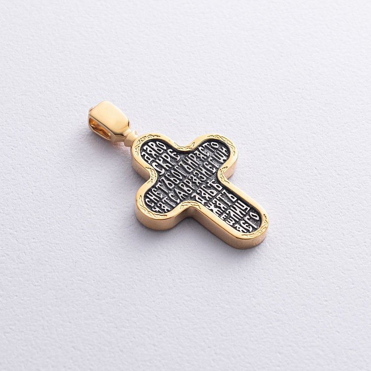 Православний хрест "Голгофський" (чорніння, позолота) 132720 від ювелірного магазину Онікс - 2