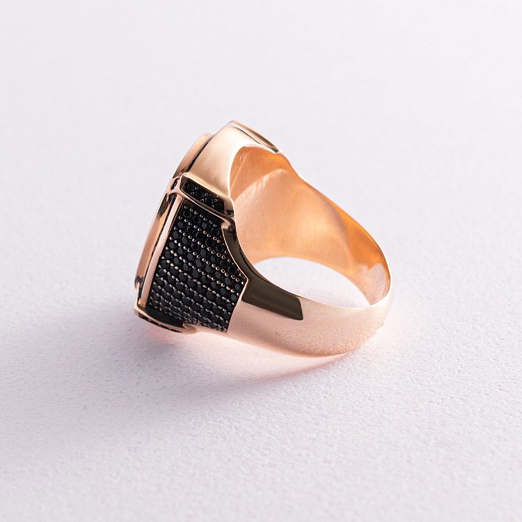 Золотая мужская печатка (оникс, фианит) к05920 от ювелирного магазина Оникс - 2