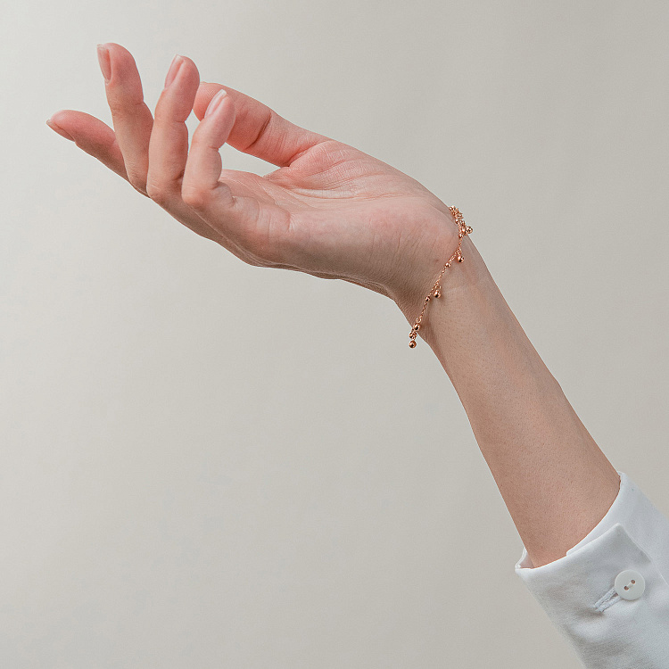 Браслет "Шарики" в красном золоте б05591 от ювелирного магазина Оникс - 1