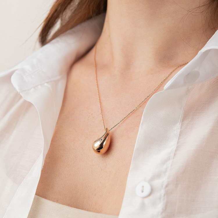 Кольє "Megan" в червоному золоті (Middle) з фіанітом кол02584 від ювелірного магазину Онікс