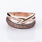 Золотое кольцо с фианитами к04872 от ювелирного магазина Оникс