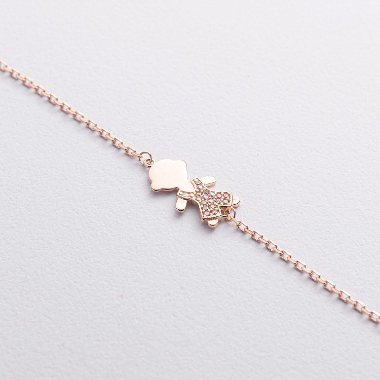 Золотой браслет "Мальчик" с фианитами б02546 от ювелирного магазина Оникс - 2