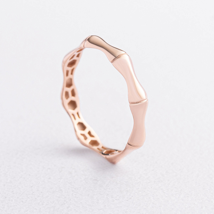 Кольцо "Bamboo" в красном золоте к08512 от ювелирного магазина Оникс - 1